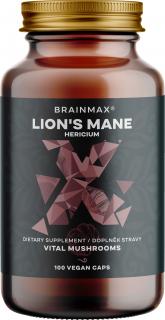 BrainMax Lions Mane (Hericium) extrakt, 500 mg, 100 rastlinných kapsúl  Extrakt z plodnice korálovca ježatého