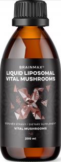 BrainMax Liposomal Vital Mushrooms, vitálne huby v lipozomálnej forme, 200 ml  Chagua, Reishi, Cordyceps, Lions Mane, Maitake a Shiitake v…