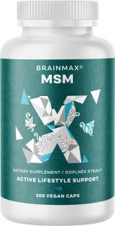 BrainMax MSM, 800 mg, 200 rastlinných kapsúl