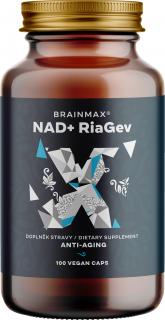 BrainMax NAD+ RiaGev, 750 mg, 100 rastlinných kapsúl  Nikotínamid adenindínukleotid s patentovanou formou RiaGev®