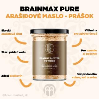 BrainMax Pure Arašidové maslo v prášku, 200g
