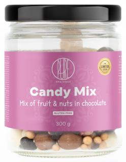 BrainMax Pure Candy Mix, Sladký mix orieškov a lyofilizovaných malín, 300 g  Zmes orieškov v čokoláde a lyofilizovaných malín