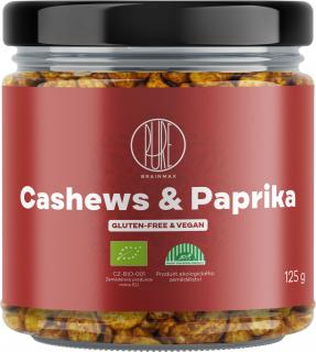 BrainMax Pure Cashews & Paprika, Kešu & Červená paprika, BIO, 125 g  *CZ-BIO-001 certifikát