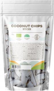 BrainMax Pure Coconut Chips with skin, Kokosové chipsy so šupkou, BIO, 100 g  *CZ-BIO-001 certifikát