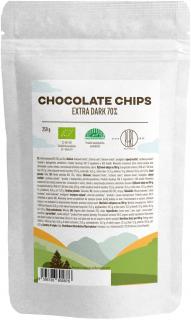 BrainMax Pure Dark Chocolate 70% Chips, čokoládové chipsy z horkej čokolády, BIO, 250 g  *CZ-BIO-001 certifikát