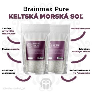 BrainMax Pure Keltská morská soľ, vlhká, 1000 g  Keltská mořská sůl