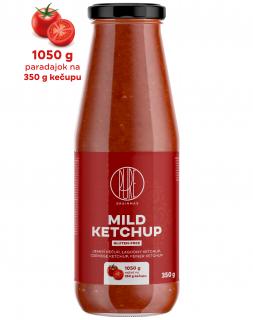 BrainMax Pure Ketchup, mild (jemný kečup), 350 g  1050 g paradajok na 350 g kečupu!