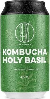 BrainMax Pure Kombucha, bazalka, 330 ml  Fermentovaný nápoj zo zeleného čaju