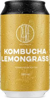 BrainMax Pure Kombucha Lemongrass, Kombucha, citrónová tráva, 330 ml  Fermentovaný nápoj zo zeleného čaju