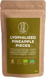 BrainMax Pure Lyophilized Pineapple Pieces, Lyofilizovaný ananás, kúsky, BIO, 45 g  *CZ-BIO-001 certifikát