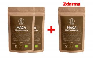 BrainMax Pure Maca želatínovaná BIO prášok, 150 g, 2+1 ZDARMA