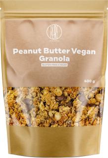 BrainMax Pure Peanut Butter Vegan Granola, granola s arašidovým maslom, 400 g  Zapečené vločky s arašidovým krémom