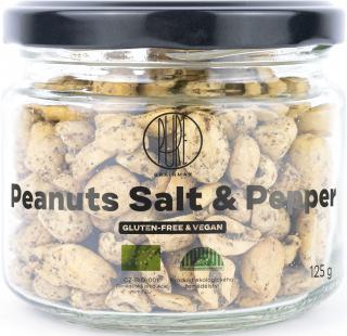 BrainMax Pure Peanuts Salt & Pepper, Arašidy, Soľ & Korenie, BIO, 125 g  *CZ-BIO-001 certifikát