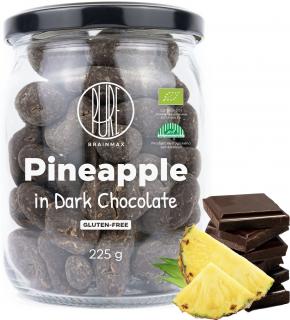 BrainMax Pure Pineapple in Dark Chocolate, Lyofilizovaný ananas v horkej čokoláde, BIO, 225 g  *CZ-BIO-001 certifikát