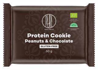 BrainMax Pure Protein Cookie, Arašidy & Čokoláda, BIO, 60 g  Proteinová sušenka s hořkou čokoládou a arašídy / *CZ-BIO-001 certifikát