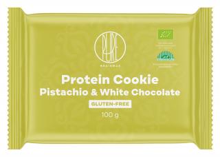BrainMax Pure Protein Cookie - Pistácie & Biela čokoláda, BIO, 100 g  Proteinová sušenka s pistáciemi a bílou čokoládou / *CZ-BIO-001 certifikát