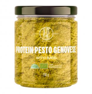 BrainMax Pure Protein Pesto Genovese, bazalkové pesto, 130 g, BIO  Pesto z bazalky s extra panenským olivovým olejom a píniovými orieškami /…