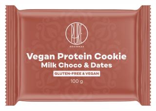 BrainMax Pure Vegan Protein Cookie, Mliečna čokoláda & Datle, 100 g  Proteinová veganská sušenka s mléčnou čokoládou a datlemi