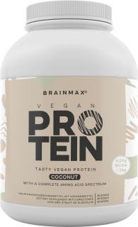 BrainMax Pure Veganský proteín, kokos, BIO, 1000 g  24 g bielkovín, 5,29 g BCAA, Kompletné Amino spektrum, Sladené stéviou