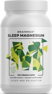 BrainMax Sleep Magnesium, 320 mg, 100 kapsúl (Horčík, GABA, L-theanin, Vitamín B6, šťava z višne)  Komplex pre zdravý spánok, relaxáciu a rýchle…