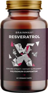 BrainMax Trans-Resveratrol, resveratrol, 500 mg, 60 rastlinných kapsúl  Prírodný resveratrol z krídlatky japonskej // Výživový doplnok