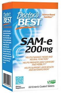 Doctors Best SAM-e, 200 mg, 60 enterických tabliet