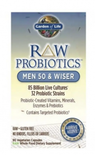 Garden of Life Probiotic Men 50, probiotika pro muže nad 50 let, 85 miliard, 31 probiotických kmenů, 90 rostlinných kapslí