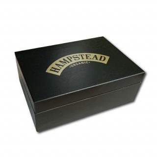 Hampstead Tea - Luxusní černá dřevěná kazeta mix sáčkových BIO čajů 78ks - 6 druhů  *SK-BIO-002 certifikát