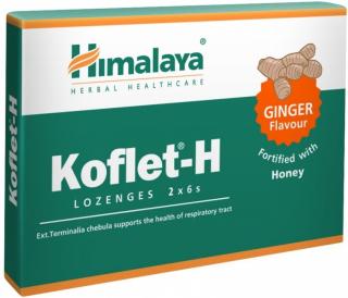 Himalaya Koflet-H Ginger, pastilky s příchutí zázvoru, 12 pastilek  Výživový doplnok