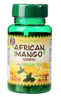Holland & Barrett African Mango with Green Tea (Africké mango so zeleným čajom), 1200 mg, 60 kapsúl