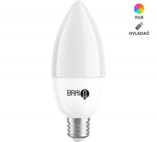 Inteligentná žiarovka BrainLight LED, závit E14, 4,8 W, s ovladáčom, stmievateľná