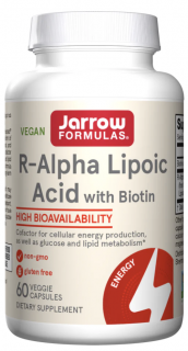 Jarrow Formulas R-Alpha Lipoic Acid (Kyselina Alfa Lipoová s biotinem) 60 rostlinných kapslí  Výživový doplnok