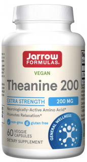 Jarrow Formulas Theanine 200 mg, Theanin, 60 rostlinných kapslí  Výživový doplnok