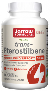 Jarrow Formulas trans-Pterostilben, trans-pterostilben, 50 mg, 60 rostlinných kapslí  Výživový doplnok