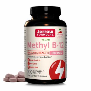 Jarrow Methyl B-12 Cherry, Třešeň, 500 mcg, 100 žvýkacích tablet  Výživový doplnok