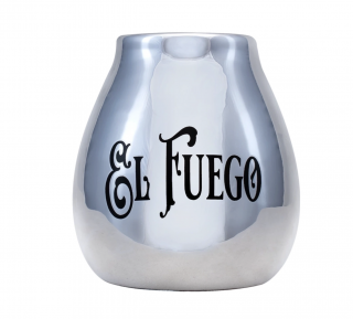 Keramická kalabása s logem El Fuego (stříbrná) 350 ml