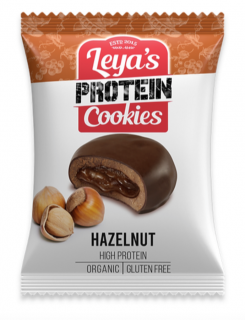 Leyas Protein Cookies Hazelnut, Proteinová cookie, Lískooříšková v čokoládě, BIO, 40 g