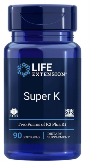 Life Extension Super K, Vitamin K1, K2 (MK-4 and MK-7), 90 softgel kapsúl