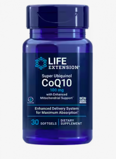 Life Extension Super Ubiquinol CoQ10 with Enhanced Mitochondrial Support, koenzym Q10, 100 mg, 30 kapslí  Podpora srdca, zdaví mitochondrií a…