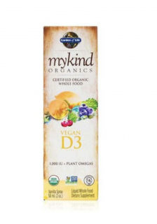 Mykind Organics Vegan D3 Oranic spray 1000 IU, Vitamín D3 sprej, vanilka, 58 ml  Expirácia: 3/2024