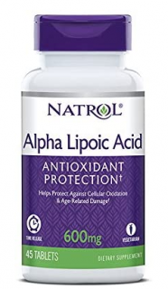 Natrol Alpha Lipoic Acid (Kyselina Alfa Lipoová), 600  mg, 45 tabliet