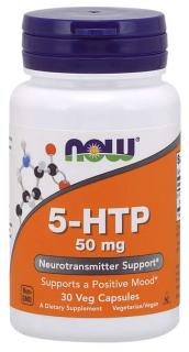 NOW 5-HTP, 50 mg, 30 rastlinných kapsúl
