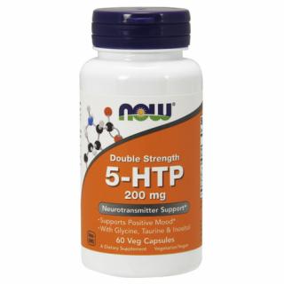NOW 5-HTP + Glycin a Inositol, 200 mg, 60 rastlinných kapsúl