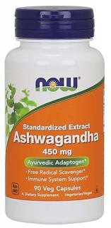 NOW Ashwagandha (Vitánia opojná) extrakt, 450 mg, 90 rastlinných kapsúl