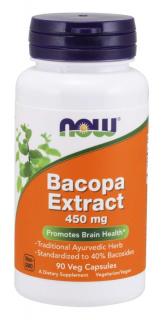 NOW Bacopa monnieri (Brahmi) extrakt, 450 mg, 90 rastlinných kapsúl