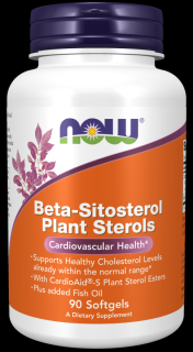 NOW Beta-Sitosterol Plant Sterols (optimalizáca cholesterolu), 90 softgélových kapsúl