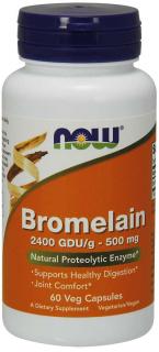 NOW Bromelaín, 500 mg, 60 rastlinných kapsúl