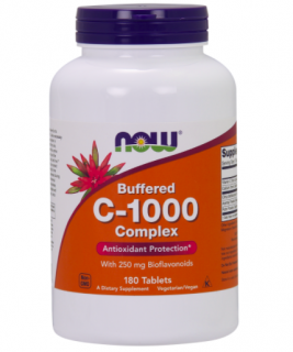 NOW Buffered Vitamín C-1000 Complex s bioflavonoidmmi, 180 tabliet