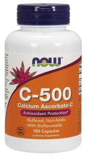 NOW Buffered Vitamin C-500, PH neutrálny Vitamín C,  100 kapsúl