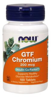 NOW Chromium GTF, 200 µg, 100 tabliet